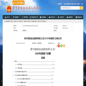 景宁畲族自治县教育局(汇总)2020年度部门决算公开